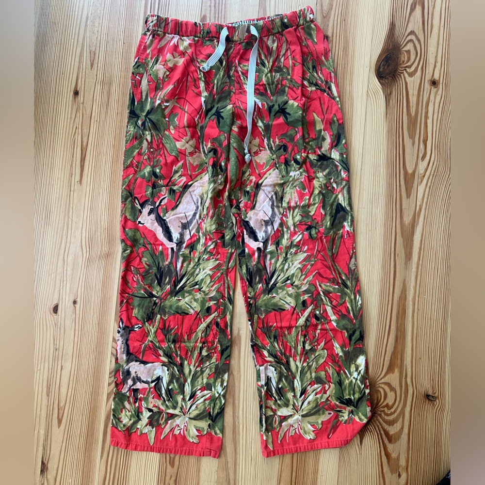 Anthropologie deer flannel pajama pants